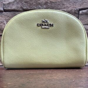 Coach Light Green Leather Cosmetic Case